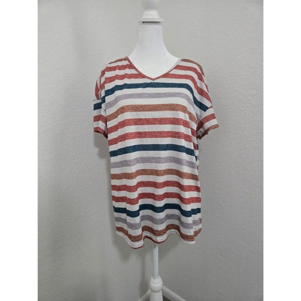 Colorful | Striped V-Neck T-Shirt
